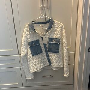 Women's Quilted Denim-Trim Jacket by ee:some